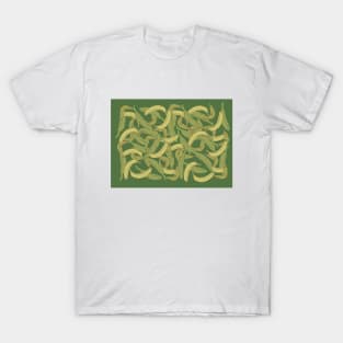 fresh yellow bananas on green background pattern T-Shirt